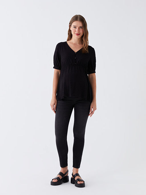 Kar?n Panelli Mercury Skinny Fit Cep Detayl? Hamile Jean Pantolon