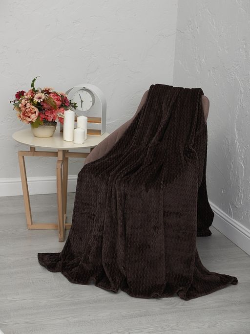 Плед Роял Плюш Шоколад 180х200 - Амавес-текстиль фото 3