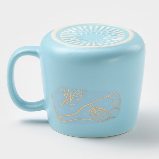 Кружка с ложкой Мистер, 380 мл, керамика, голубая