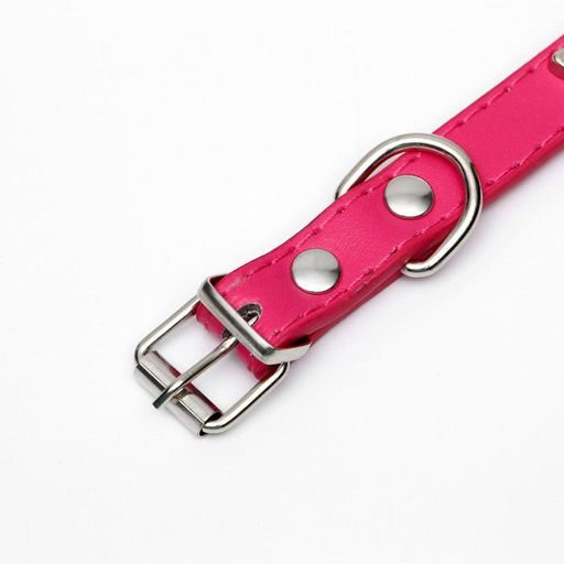 Ошейник Бантики и стразы,38 х 1,5 см, ОШ 27-33, розовый - Пижон фото 4