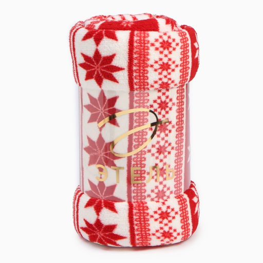 Плед Этель. Новогодний узор, 180?200 см, корал-флис, пл. 220 г/м?