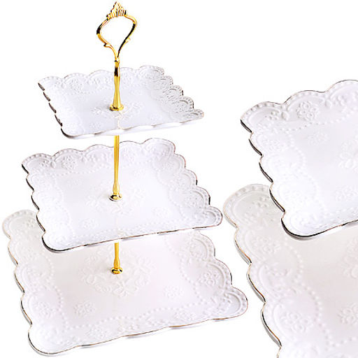 26514 Конфетница 3х ярус ЭЛИС 15-20-26см LR (х12)