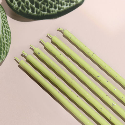 Свечи для торта, 6 штук «Исполнение желаний», 15 см, салатовый