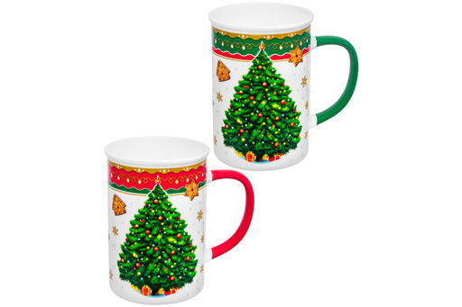 Набор 2 кружек 360 мл 11,5*7,5*11,5 см Новогодняя Елка, фарфор - Elan gallery фото 4