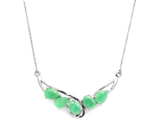 Колье из серебра изумруд берилл, Леди