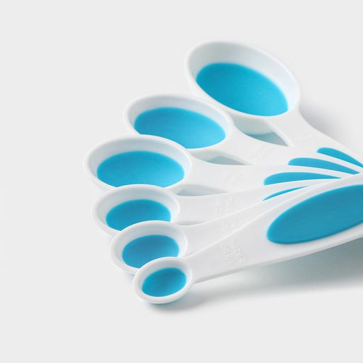 Цена за 2 шт. Набор мерных ложек Доляна «Тепло», 6 шт.: 0.62/1.25/2.5/5/7.4/15 мл, красный, белый