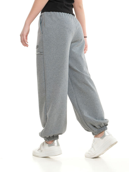 Брюки для девочки с карманами 22-0066 темно-серый меланж - Mini maxi фото 2