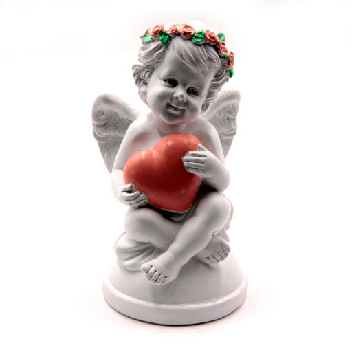 Фигурка Ангелочек с сердечком дарует защиту семейных отношений 14,5см-8см 416гр ХРУПКОЕ