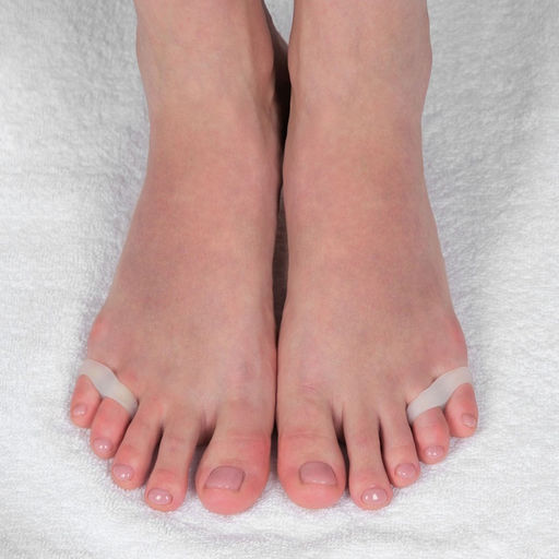 Цена за 3 шт. Корректоры - разделители для пальцев ног, на 2 пальца, силиконовые, 3.5×1.5 см, пара, белые