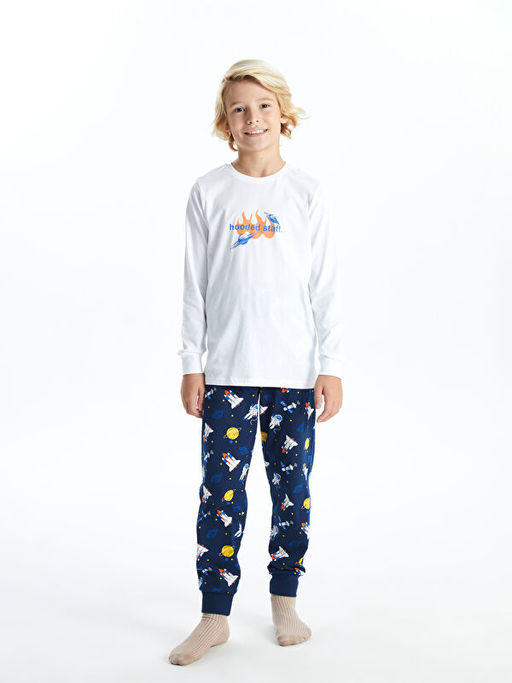 Bisiklet Yaka Erkek ?ocuk Pijama Tak?m?