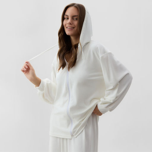 Костюм женский (толстовка, брюки) KAFTAN Plushy, размер 44-46, белый