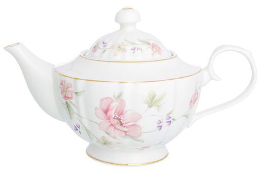 Чайник 1 л 25*14,5*15 см "Диана" на ножке, фарфор, NEW BONE CHINA
