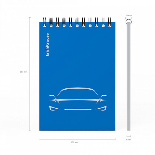 Цена за 5 шт. Блокнот с пластиковой обложкой на спирали ErichKrause Mirage, синий, A6, 80 листов, клетка  фото 5