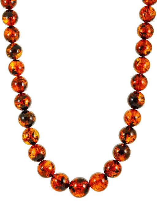 Бусы Шары из натурального темного формованного янтаря
