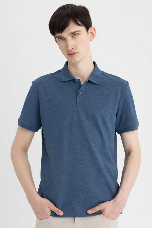 Regular Fit K?sa Kollu Basic Duz Polo Tisort - Defacto фото 7