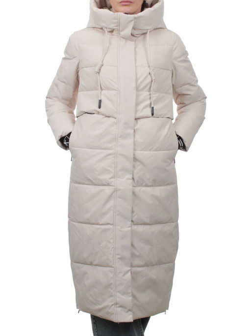 753 LT. BEIGE Пальто зимнее женское (170 гр. холлофайбер) - Фабричный китай фото 3