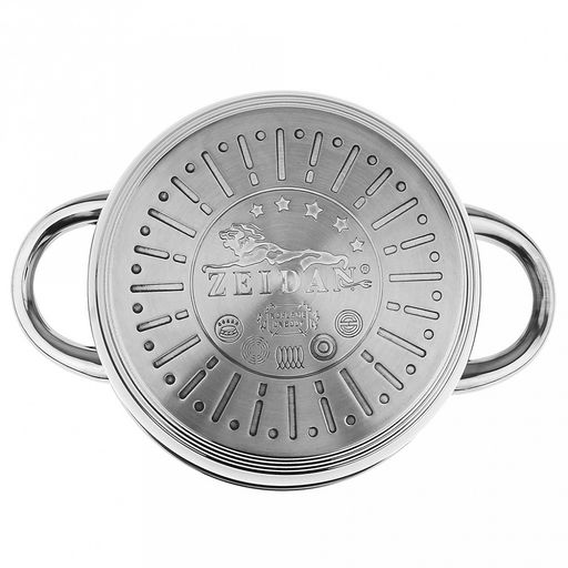 "Zeidan" "Vienna" Кастрюля из нержавеющей стали 2,1л, д16см, стеклянная крышка, ручки на корпусе и крышке металлические, комбинированная полировка снаружи, матовая полировка внутри, 5-ти степовое капсулированное индукционное дно, подарочная упаковка