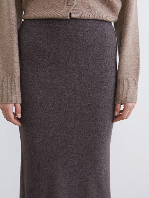 Beli Lastikli Y?rtma?l? Triko Etek