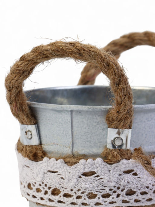 Кашпо Ведёрко Линдберг, 10?10?11 см, серое - Take it easy фото 3