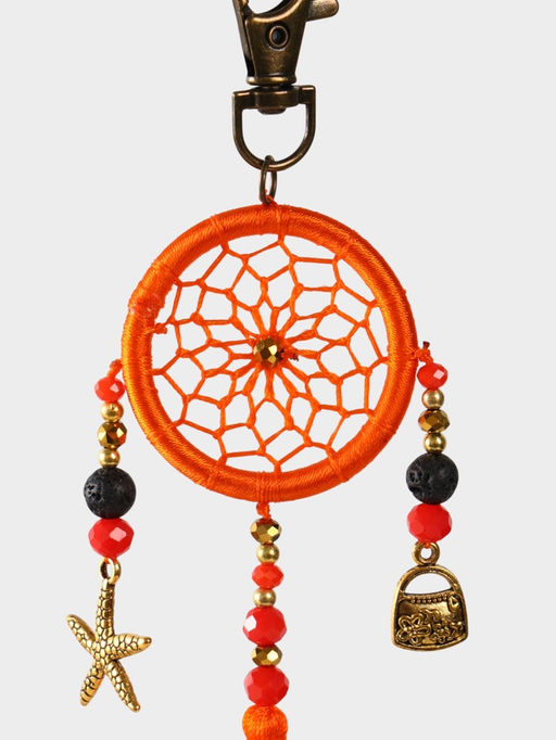 Брелок ловец снов, 17 см, оранжевый