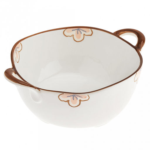 Ночная фиалка Салатник фарфоровый 1,4л, 25х19,2х8,7см, с ручками, с деколью, волнистый край, отводка (Китай) - Домашняя мода фото 3