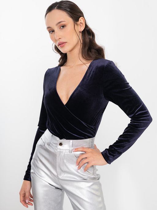 Боди из бархата OD-844-2 т.синий - Tantino фото 7