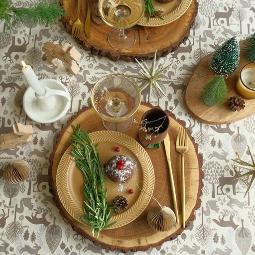 Скатерть новогодняя Доляна Forest dwellers 149×250 см, 100% хлопок, рогожка 164 г/м²