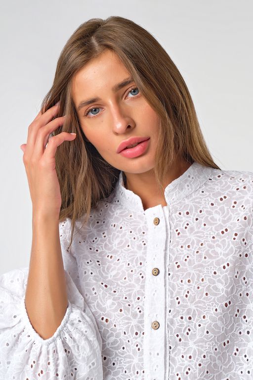 Платье летнее кружевное свободное из хлопка белое