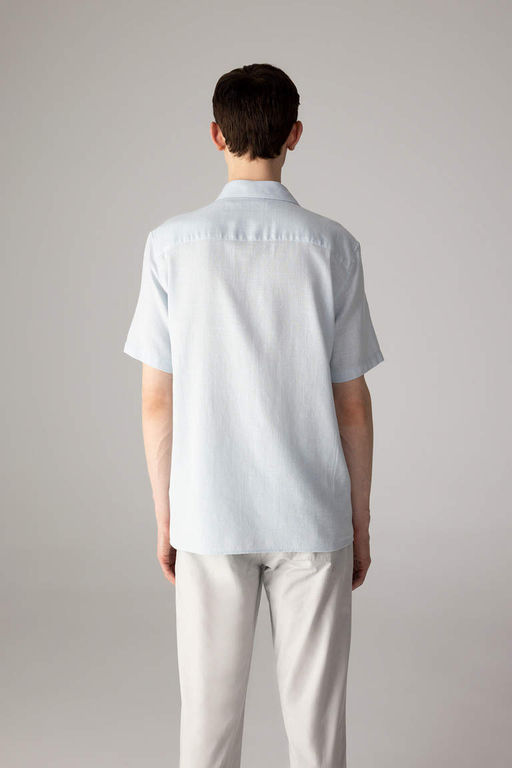 Хлопковая рубашка с короткими рукавами и воротником поло стандартного кроя - Defacto фото 5