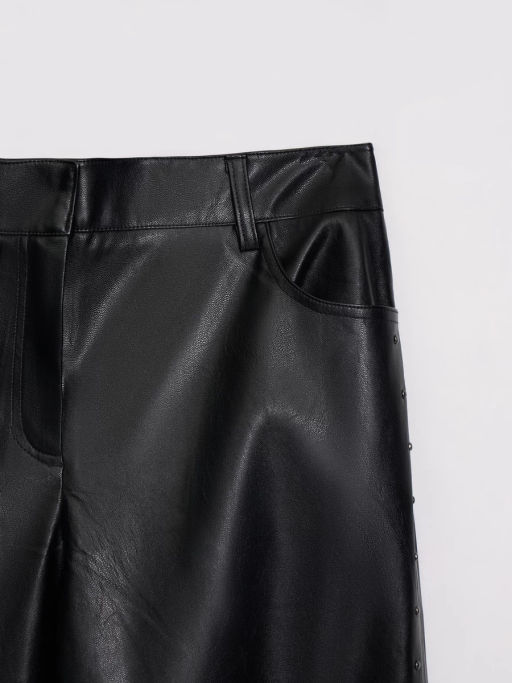 Прямые брюки из искусственной кожи / Zarina