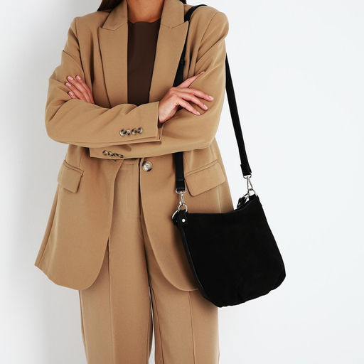 Сумка замшевая кросс-боди на молнии, цвет чёрный - Simaland фото 8