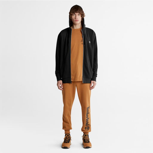 Толстовка Timberland TFO Sweatshirt Oyster River Brand Carrier Loopback Full Zip Hoodie Regular черная  фото 4