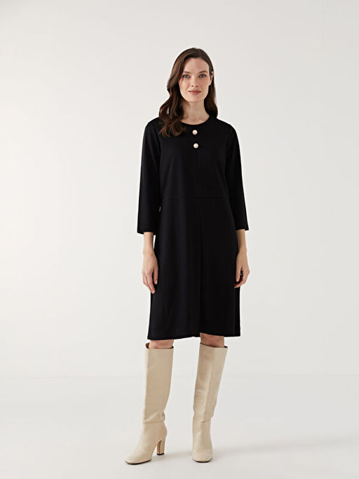 Bisiklet Yaka Elbise