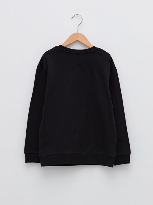 Bisiklet Yaka Bask?l? Uzun Kollu Erkek ?ocuk Sweatshirt - Waikiki фото 2