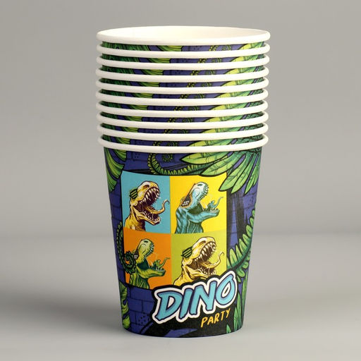 Цена за 10 шт. Стакан бумажный Дино, 250 мл - Страна карнавалия фото 2