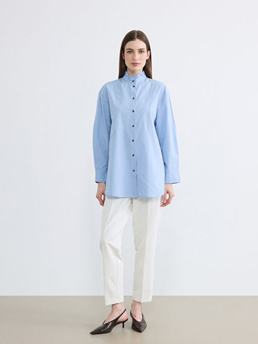 Туника Poplin воротник-стойка