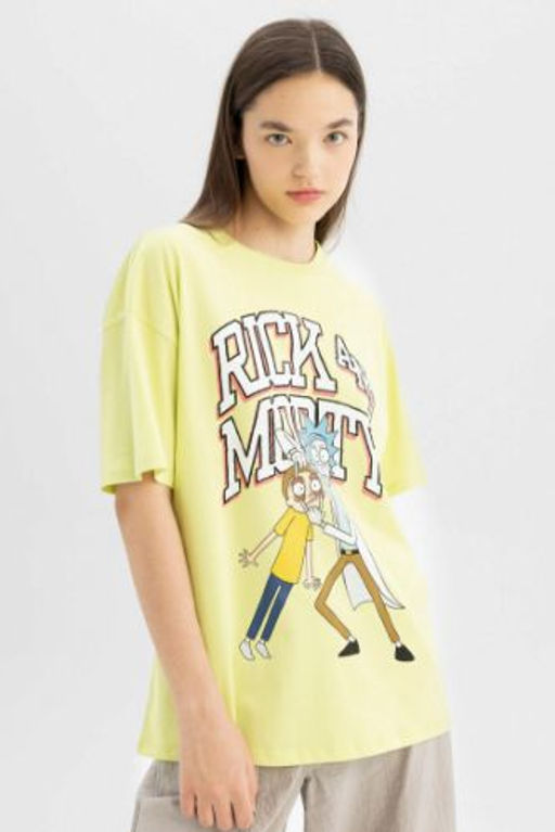 Coool Rick and Morty Oversize Genis Kal?p Bisiklet Yaka K?sa Kollu Tisort