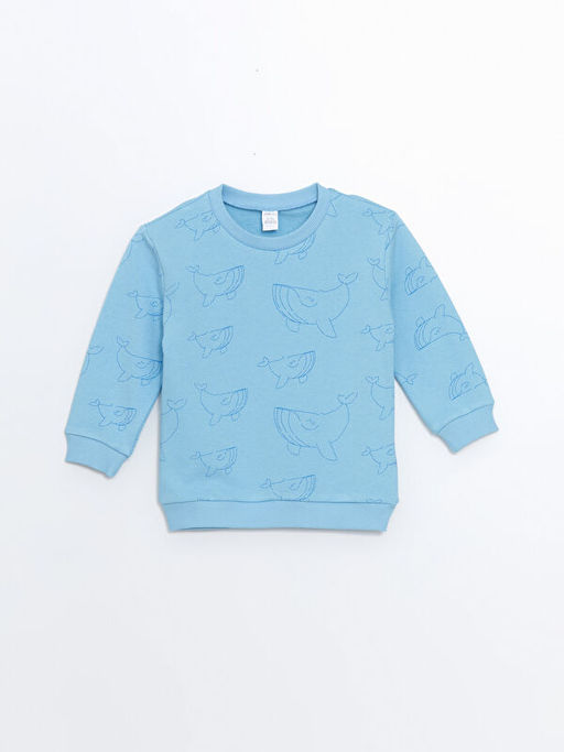 Bisiklet Yaka Uzun Kollu Bask?l? Erkek Bebek Sweatshirt ve E?ofman Alt 2li Tak?m - Waikiki фото 2