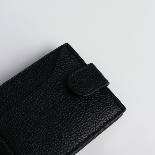 Портмоне мужское на кнопке, отдел для карт, монет, чёрное