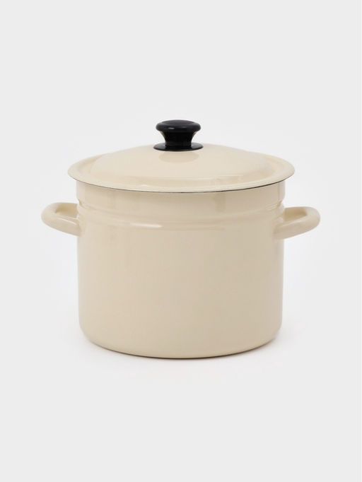 Кастрюля эмалированная, 7 л, d=23.6 см, цилиндрическая, цвет слоновой кости