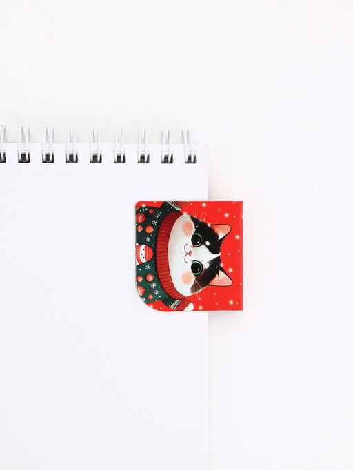 Цена за 2 шт. Магнитные закладки для книг, 4 шт. на открытке Котики