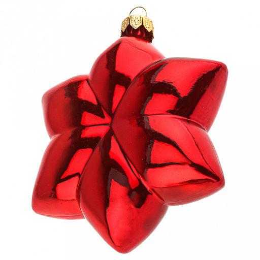 Елочная игрушка стеклянная Звезда 10х10х12см, зеркально-алый, в подарочной коробке (Россия) - Домашняя мода фото 6