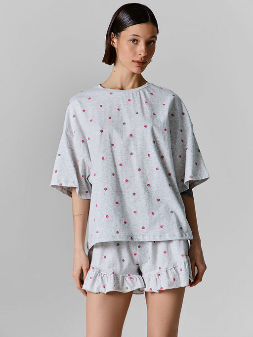 Комплект домашний женский свободного кроя серый - Mark formelle фото 2