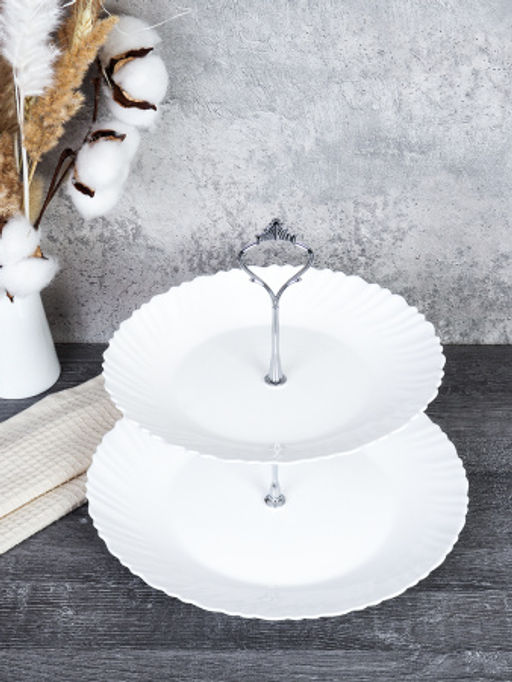 Ваза для фруктов 2-х ярусная Классика белая / LHP85/105 White /уп 12/ - Галеонтрейд фото 2