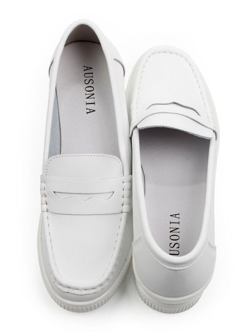 03-YD122-3 WHITE Лоферы женские (натуральная кожа)