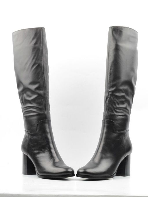 02-K83-D1 BLACK Сапоги зимние женские (натуральная кожа, натуральный мех (еврозима)) - Фабричный китай фото 13