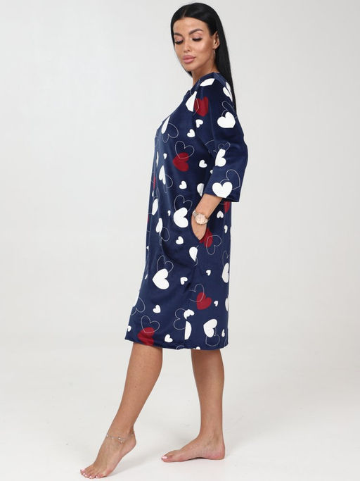 254 ХАЛАТ ЖЕНСКИЙ (Сердца бордовые) - А-дина фото 5