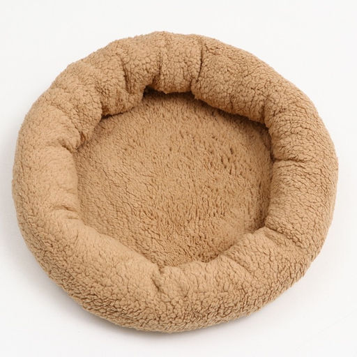 Лежанка для собак и кошек Уют, мягкий мех, 50 х 42 х 11 см, коричневая - Пижон фото 2
