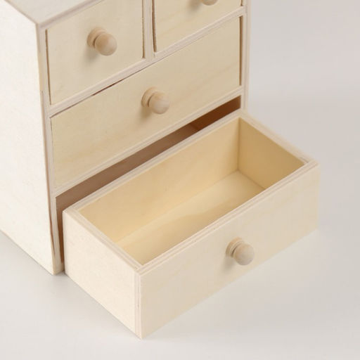 Шкатулка для росписи дерево «Комод», 4 ящика 14×15.5×7.5 см