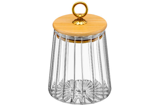 Банка стеклянная 650 мл 10*10*13 см с деревянной крышкой с силиконовым уплотнителем - Elan gallery фото 9